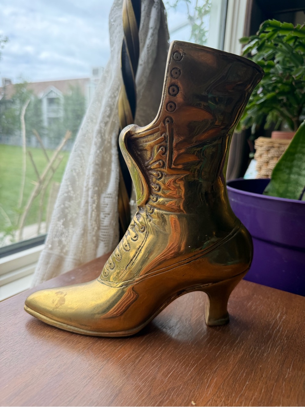 Vintage solid brass boot